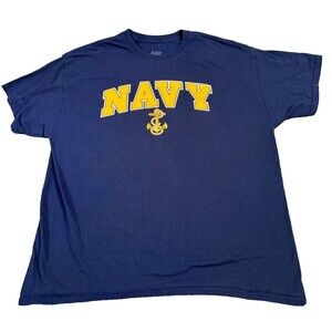 Men's AFG XL Blue Yellow Navy Ships T-Shirt - Patriotic Militaria